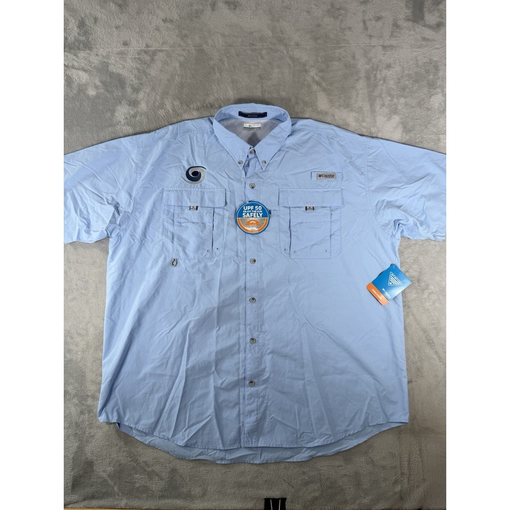 Columbia PFG Shirt Mens 2XL Blue Bahama Long Sleeve Vented Button Up NWT